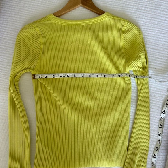 Aerie Fireside Long Sleeve Ribbed Super Soft Stretch Crewneck Green Thermal, S - Picture 8 of 8